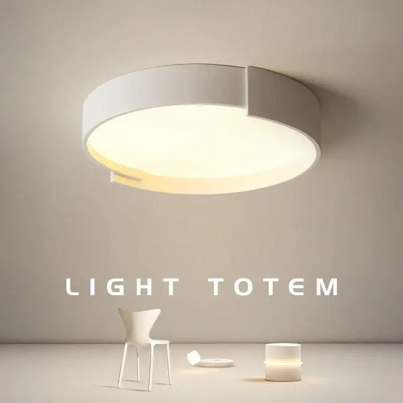 GobekUsa LED Ceiling Lamp Master Bedroom White Gray Modern Round Study Room