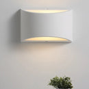 GobekUsa Modern Gypsum Half-Oval Sconce Lamp: 1-Light LED Wall Mounted Light for Bedroom in White
