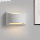 GobekUsa Modern Gypsum Half-Oval Sconce Lamp: 1-Light LED Wall Mounted Light for Bedroom in White