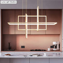 GobekUsa Minimalist LED White Frame Rectangular Hanging Light with Acrylic Island Lighting Fixture