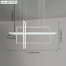 GobekUsa Minimalist LED White Frame Rectangular Hanging Light with Acrylic Island Lighting Fixture