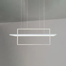 GobekUsa Minimalist LED White Frame Rectangular Hanging Light with Acrylic Island Lighting Fixture
