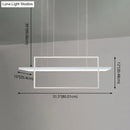 GobekUsa Minimalist LED White Frame Rectangular Hanging Light with Acrylic Island Lighting Fixture