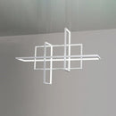 GobekUsa Minimalist LED White Frame Rectangular Hanging Light with Acrylic Island Lighting Fixture