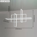GobekUsa Minimalist LED White Frame Rectangular Hanging Light with Acrylic Island Lighting Fixture