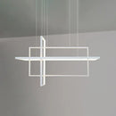 GobekUsa Minimalist LED White Frame Rectangular Hanging Light with Acrylic Island Lighting Fixture