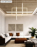 GobekUsa Minimalist LED White Frame Rectangular Hanging Light with Acrylic Island Lighting Fixture