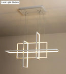 GobekUsa Minimalist LED White Frame Rectangular Hanging Light with Acrylic Island Lighting Fixture