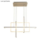 GobekUsa Minimalist LED White Frame Rectangular Hanging Light with Acrylic Island Lighting Fixture