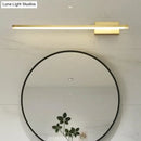 GobekUsa Contemporary LED Gold Wall Light Fixture - Wall Mounted, Elongated Design, Metal Vanity Lighting
