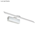 GobekUsa Minimalist White Metal LED Vanity Light Fixture: Wall Mounted Rectangle Lamp for Bathroom in Warm/White Light