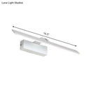 GobekUsa Minimalist White Metal LED Vanity Light Fixture: Wall Mounted Rectangle Lamp for Bathroom in Warm/White Light