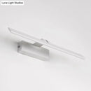 GobekUsa Minimalist White Metal LED Vanity Light Fixture: Wall Mounted Rectangle Lamp for Bathroom in Warm/White Light