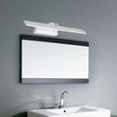 GobekUsa Minimalist White Metal LED Vanity Light Fixture: Wall Mounted Rectangle Lamp for Bathroom in Warm/White Light