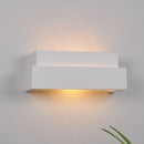 GobekUsa Simple Style White Rectangular Wall Washer Light for Bedroom - Plaster Wall Mounted Lamp
