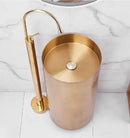 GobekUsa Black Brass Floor Standing Bathtub Faucet with Long Water Drop Design