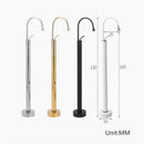 GobekUsa Black Brass Floor Standing Bathtub Faucet with Long Water Drop Design