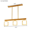GobekUsa Nordic Linear Wood Island Light with White Glass Shades - 3/4 Heads - Dining Room Hanging Lamp