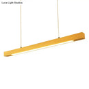 GobekUsa Natural Wood Linear Island Pendant Light - Simple Hanging Lamp