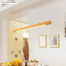 GobekUsa Natural Wood Linear Island Pendant Light - Simple Hanging Lamp