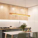 GobekUsa Natural Wood Linear Island Pendant Light - Simple Hanging Lamp