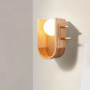 GobekUsa Modern Wooden Sconce Light with Creative Rack Design - Flush Mount Wall Lighting for 1 Bulb