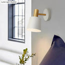 GobekUsa Modernist Metal Drum Sconce - 1-Light Wall Mounted Lamp in White/Green for Bedroom