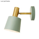 GobekUsa Modernist Metal Drum Sconce - 1-Light Wall Mounted Lamp in White/Green for Bedroom
