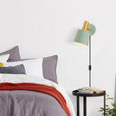 GobekUsa Modernist Metal Drum Sconce - 1-Light Wall Mounted Lamp in White/Green for Bedroom