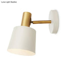 GobekUsa Modernist Metal Drum Sconce - 1-Light Wall Mounted Lamp in White/Green for Bedroom