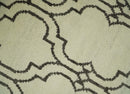 Wool Hand Woven Moroccan Trellis Geometric Area Rug Ivory Brown 6x8 Farmhouse Style
