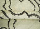 Wool Hand Woven Moroccan Trellis Geometric Area Rug Ivory Brown 6x8 Farmhouse Style
