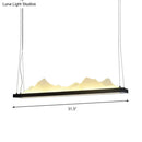 GobekUsa Modern Acrylic LED Island Light Fixture - Black, Suspended - 31.5"/39" Wide