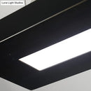 GobekUsa Modern Acrylic LED Island Light Fixture - Black, Suspended - 31.5"/39" Wide