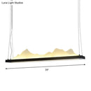 GobekUsa Modern Acrylic LED Island Light Fixture - Black, Suspended - 31.5"/39" Wide