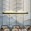 GobekUsa Modern Acrylic LED Island Light Fixture - Black, Suspended - 31.5"/39" Wide
