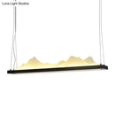 GobekUsa Modern Acrylic LED Island Light Fixture - Black, Suspended - 31.5"/39" Wide