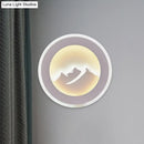 GobekUsa Modern Round LED Wall Sconce Light with Acrylic Mountaintop Pattern