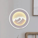 GobekUsa Modern Round LED Wall Sconce Light with Acrylic Mountaintop Pattern