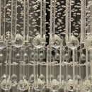 GobekUsa Crystal Ceiling Chandelier: Modern Columnar Square Base Hanging Lamp for Living Room & Staircase