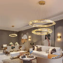 GobekUsa Crystal LED Chandelier for Home Dining Room Kitchen Gold Lustres