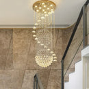 GobekUsa Crystal Hanging Loft Chandelier - Elegant Ceiling Lighting for Staircase and Room Decor