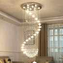 GobekUsa Crystal Hanging Loft Chandelier - Elegant Ceiling Lighting for Staircase and Room Decor