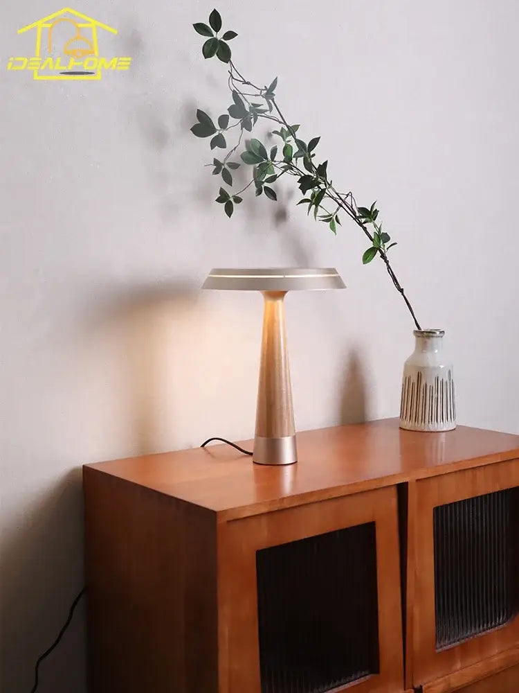 GobekUsa Ceil Solid Wood Table Lamp with Touch Switch - Modern LED Lighting, photo 2 of 6