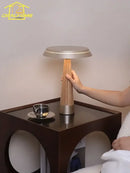 GobekUsa Ceil Solid Wood Table Lamp with Touch Switch - Modern LED Lighting