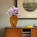 GobekUsa Geometric Folds Ceramic Flower Vase - Home Decor Handicrafts