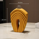 GobekUsa Geometric Folds Ceramic Flower Vase - Home Decor Handicrafts