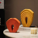 GobekUsa Geometric Folds Ceramic Flower Vase - Home Decor Handicrafts
