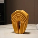 GobekUsa Geometric Folds Ceramic Flower Vase - Home Decor Handicrafts