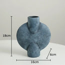 GobekUsa Ceramic Disc Vase: Geometric Round Table Decoration for Floral Arrangement